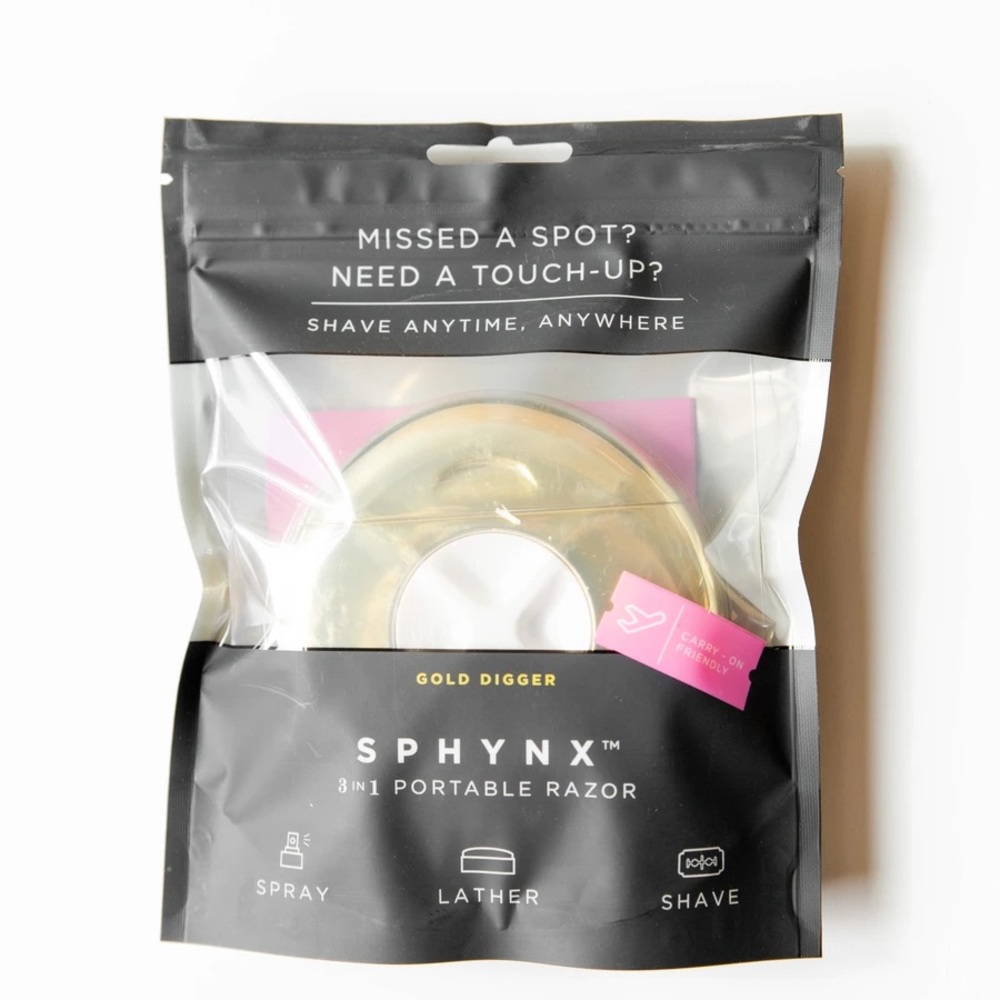 Sphynx 3 in 1 portable razor+gold a refill pack.